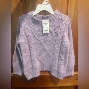 NWT OshKosh B'gosh Light Purple Cable Knit Sweater